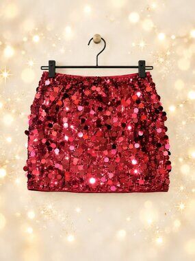 Red Sequin Mini Skirt Paillette Harry Styles Olivia Rodrigo Concert Outfit